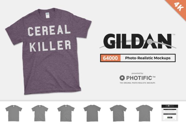 Gildan 64000 T恤设计样机模板 Gildan 64000 Softstyle Shirt Mockups