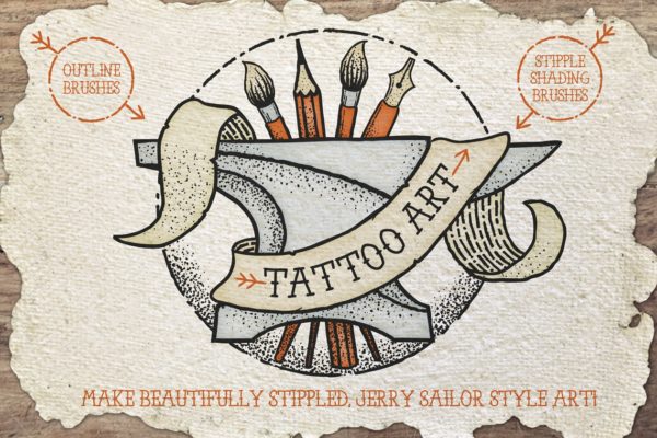 纹身艺术图案AI笔刷 Tattoo Style Art Brushes