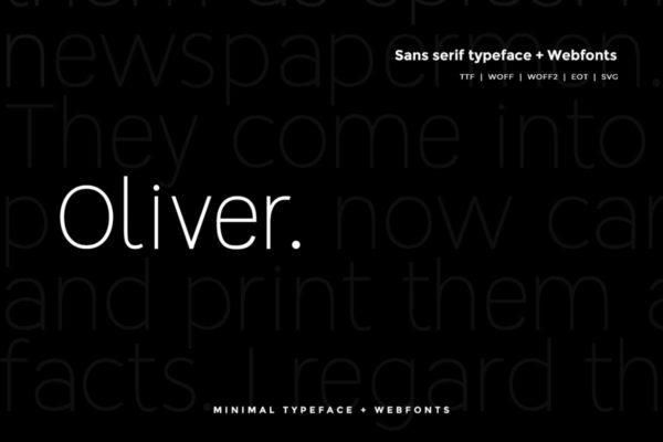 现代极简主义网页排版无衬线英文字体 Oliver  &#8211; Modern Typeface + WebFont