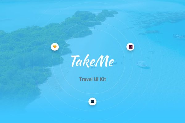 旅游门户网站UI界面设计套件 Take Me UI Kit
