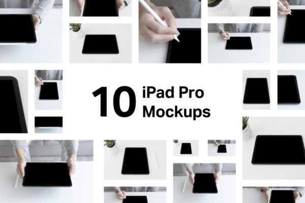 真实场景iPad Pro(第三代)设备样机展示模板 10 iPad Pro (3rd Generation) Mockups