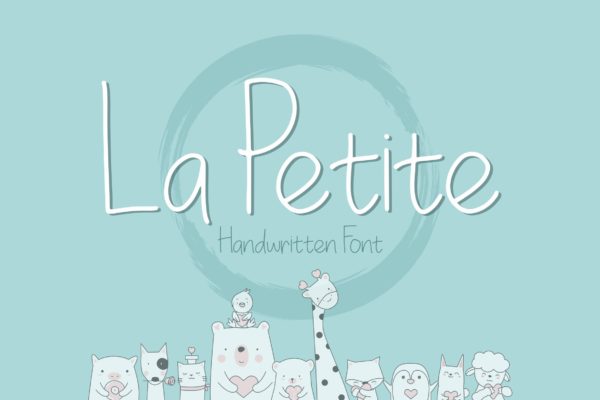 儿童卡通主题设计适用的英文无衬线手写字体下载 La Petite Handwritten Font