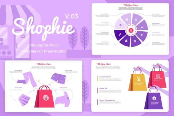 可视化数据演示信息图表幻灯片设计素材V3 Shopifie v3 &#8211; Infographic