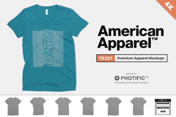 高清女性混纺T恤样机 American Apparel TR301 Shirt Mockups