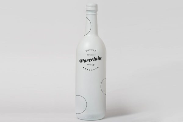 白色铝制饮料瓶外观设计效果图素材中国精选 Porcelain Bottle Mock Up