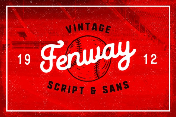 复刻棒球服和球队标志字体 Fenway • Script &amp; Sans + Bonus