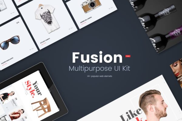 多用途网站项目UI设计模板 Fusion Multipurpose UI Kit