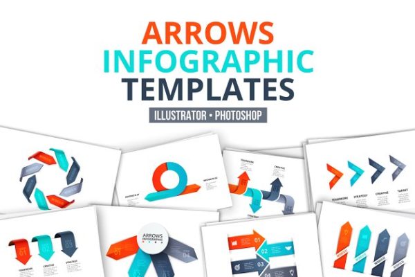 箭头信息图表模板 Arrows infographic templates