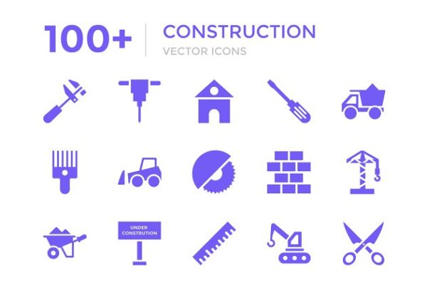 100+建筑主题矢量图标 100+ Construction Vector Icons