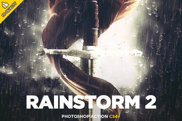 一款打造暴雨特效的PS动作下载 Rainstorm 2 CS4+ Photoshop Action [atn]