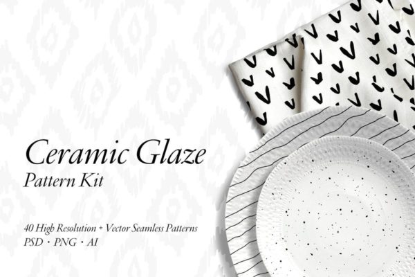 40款陶瓷釉手绘图案纹理背景图素材 Ceramic Glaze Pattern Kit
