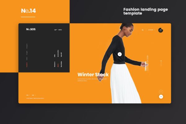 高端时尚品牌网站着陆页设计PSD模板 Ne14 &#8211; Fashion landing page template