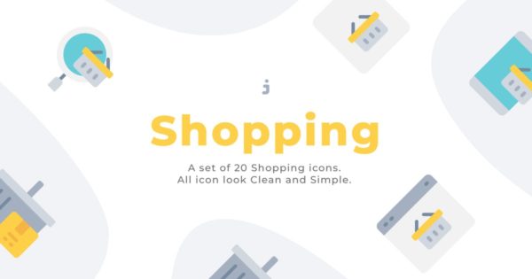 20枚网上购物电子商务主题扁平化图标素材 20 Shopping icons &#8211; Flat