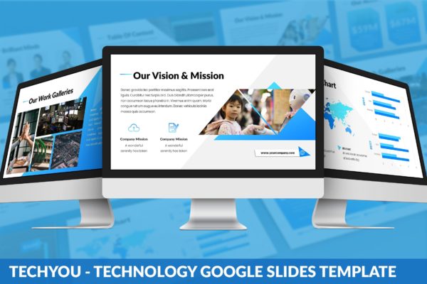 科技公司业务介绍16设计素材网精选谷歌演示模板 TechYou &#8211; Technology Google Slides Template