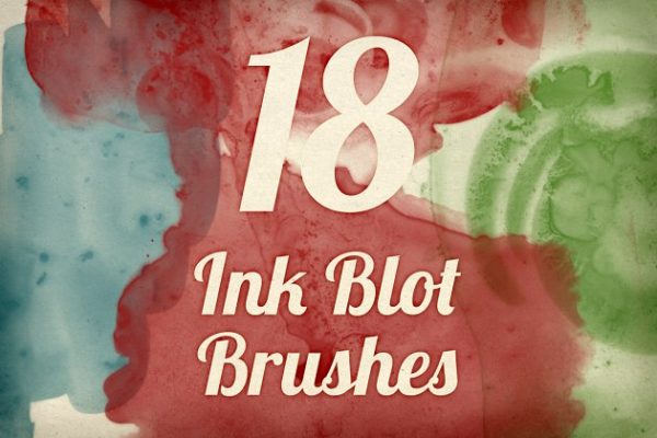 墨水墨渍PS笔刷 Ink Blot Brush Pack 1