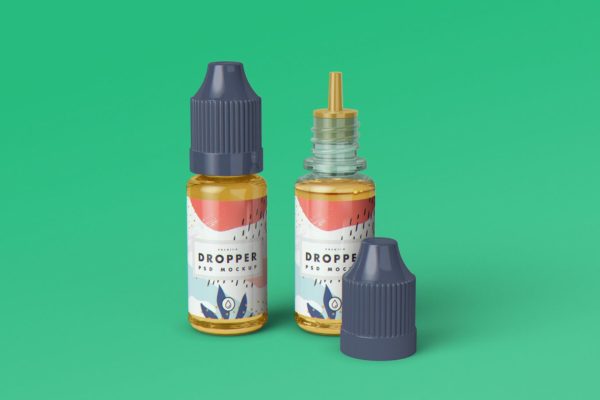 果味电子烟油滴管瓶外观设计样机 E-Juice Dropper Bottle MockUp