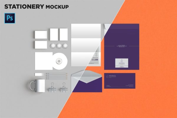 品牌VI标识设计企业办公文具16素材网精选模板01 Brand Identity / Stationery Mockup 01