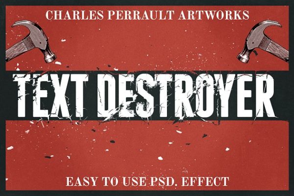 毁灭破坏风格图层样式 Text Destroyer