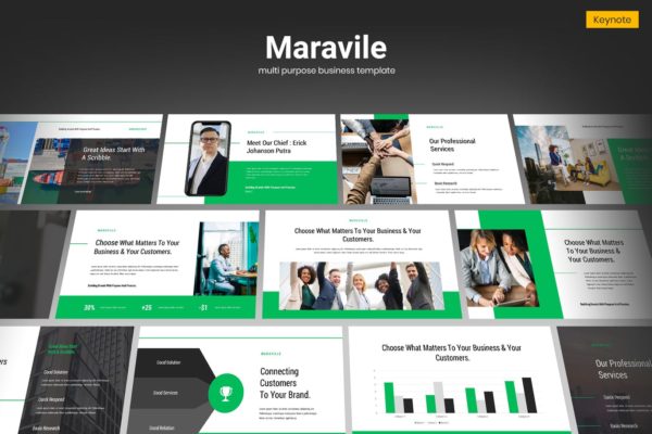 多用途经典企业商务主题Keynote演示文稿模板 Maravile &#8211; Multipurpose Business Keynote Template