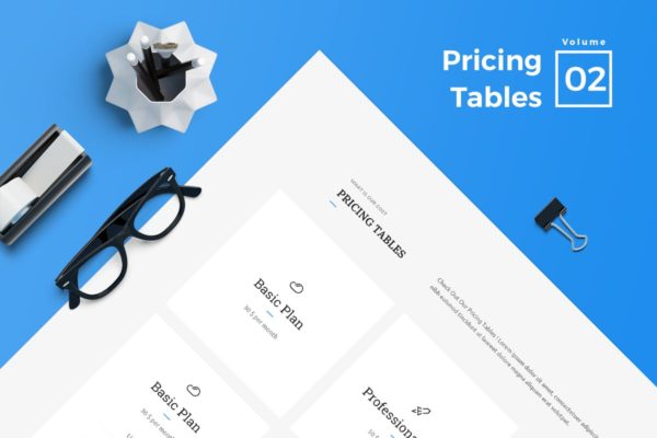 商业服务网站价格表单UI设计模板V2 Pricing Tables for Web Vol 02
