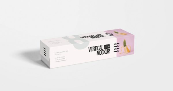矩形产品包装盒设计图样机模板 Vertical Box Mockups