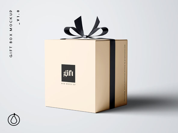 礼品包装盒设计效果图样机 Gift Box Mockup