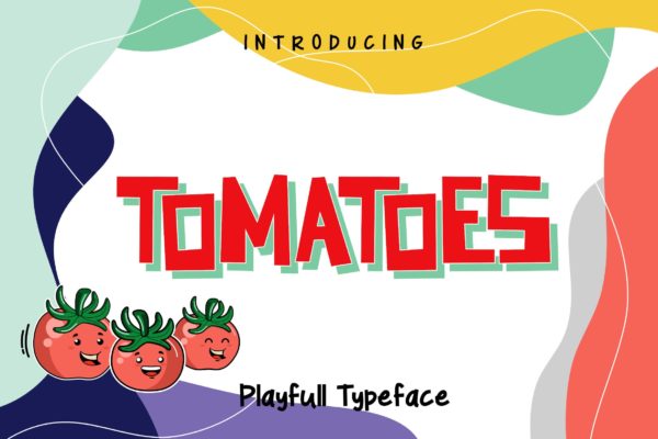 儿童设计项目适用的英文可爱手写字体 Tomatoes &#8211; Playful Typeface