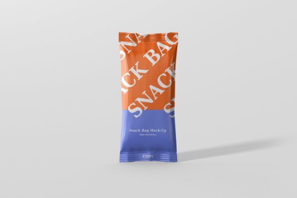 小尺寸糖果零食袋包装样机 Snack Foil Bag Mockup &#8211; Slim Size