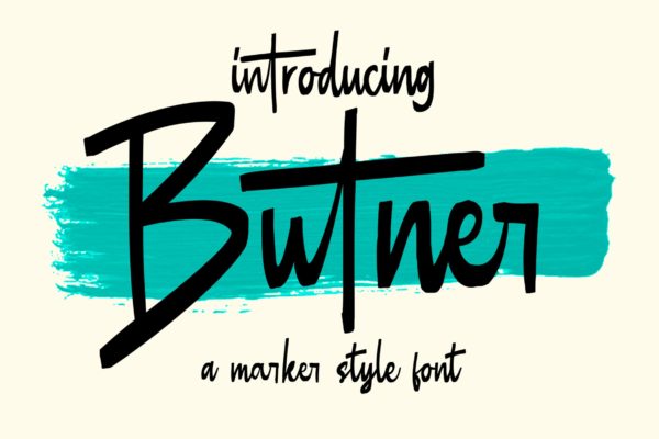 马克笔手工绘制英文手写字体下载 Butner &#8211; Marker Font