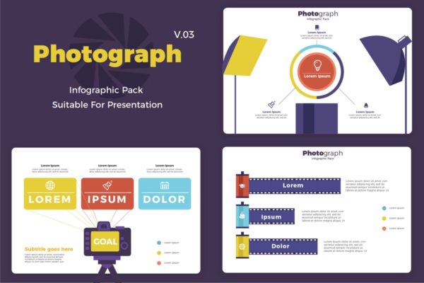 摄影主题信息图表矢量设计模板v3 Photography v3 &#8211; Infographic