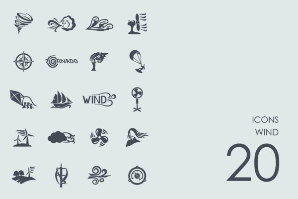20个手绘风元素简约图标  Wind icons