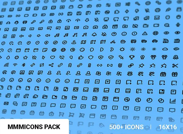海量简约风网站&amp;应用界面设计图标集合 Mmmicons Icon Pack（529枚）