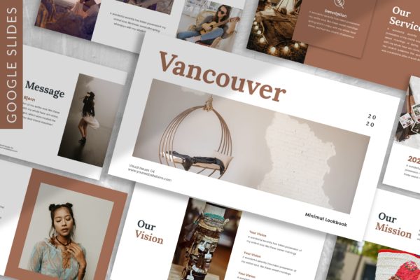 营销/金融/技术业务Lookbook聚图网精选谷歌演示模板Vancouver &#8211; Lookbook Google Slide Template