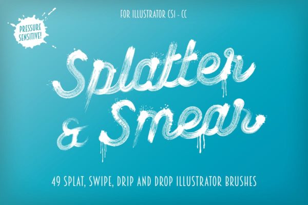泼墨/滴墨/涂抹AI笔刷 Splatter &amp; Smear Brushes