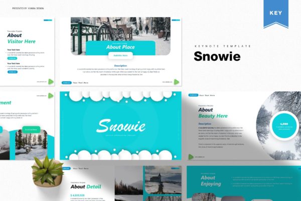 冬季元素版式16设计素材网精选Keynote模板 Snowie | Keynote Template