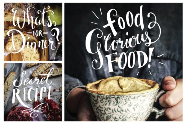 食品摄影装饰字体元素集合-Vol.1  Food Photography Overlays &#8211; Set 1