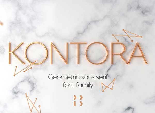 几何形状无衬线字体 Kontora typeface