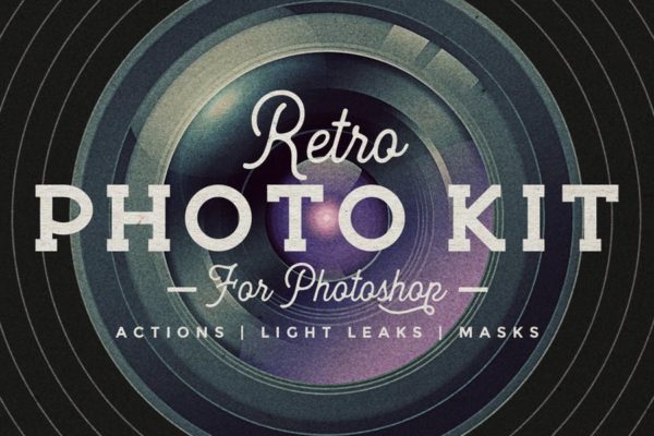 复古添加杂色照片调色滤镜PS动作合集 Photoshop Retro Photo Kit
