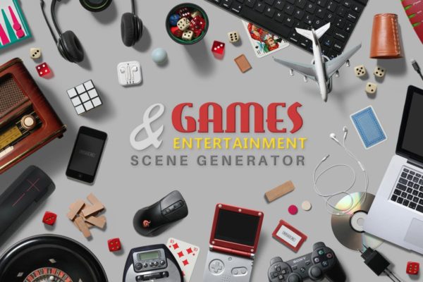 游戏娱乐场景样机模板合集 Games &amp; Entertainment Scene Creator
