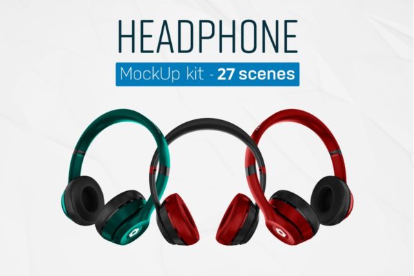 音乐头戴耳机设备样机套装 Headphones Mockup Kit