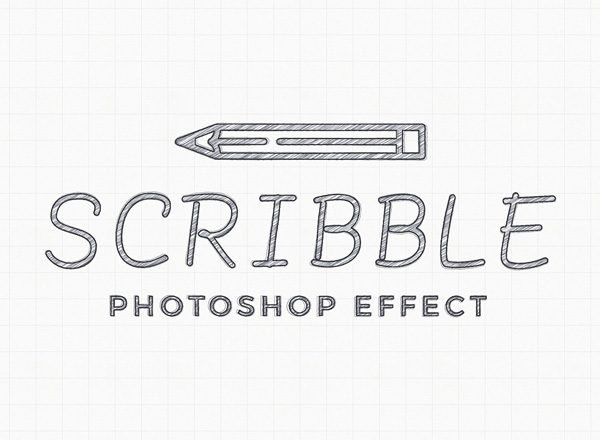 铅笔涂鸦效果模型 Scribble Photoshop Effect Mockup