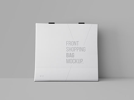 购物袋设计前视图样机模板 Front Shopping Bag Mockup