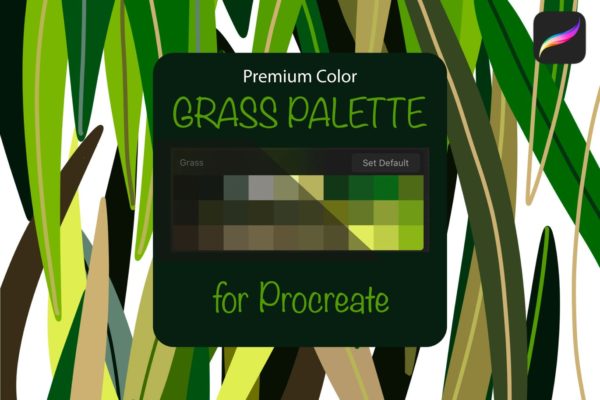草坪草地颜色Procreate应用调色板PS图案 Procreate palette. Grass