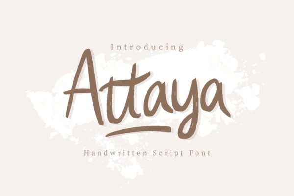 可爱有趣的英文手写印刷字体下载 Attaya Handwritten Font