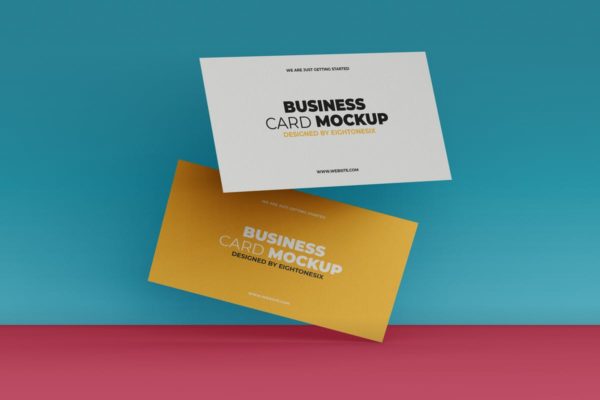 经典风格企业名片样机设计模板 Business Card Mock-Up Template
