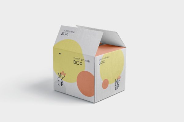 纸箱设计印刷效果图多角度预览样机 4 Cardboard Box Mockups