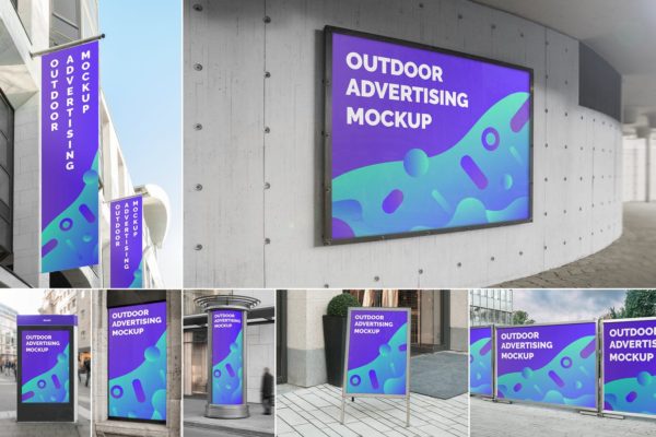 户外广告牌设计效果图样机模板v1 Outdoor Advertising Mockups Vol. 1
