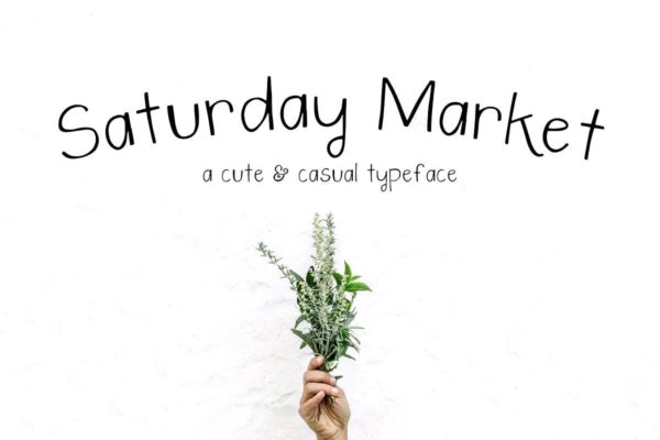 创意设计正楷书法英文无衬线字体 Saturday Market Font