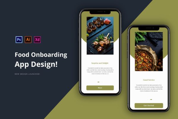 美食主题APP应用引导界面设计16图库精选模板 Onboarding App Design