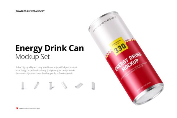 功能性能量饮料罐头外观设计样机 Energy Drink Can Mock-up